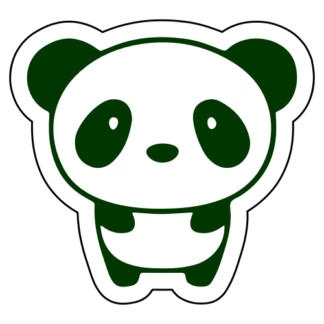 Little Panda Sticker (Dark Green)
